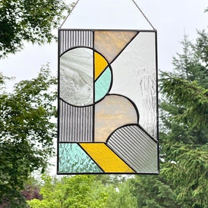 Art Deco Mid Mod Suncatcher Panel image 1