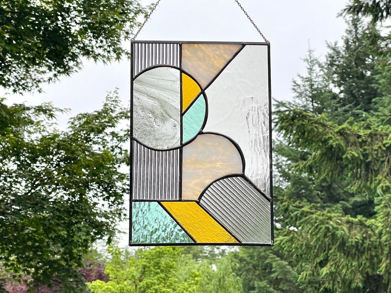 Art Deco Mid Mod Suncatcher Panel image 1