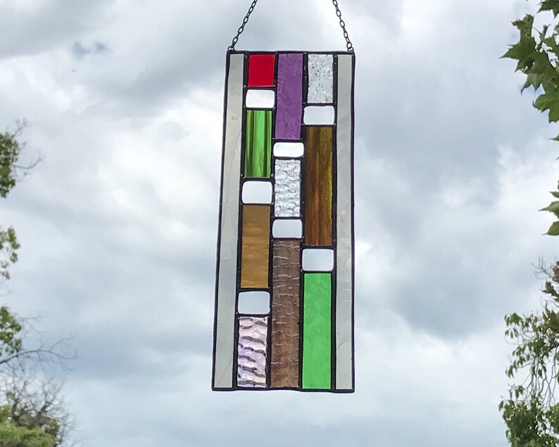 rectangle stained glass panel