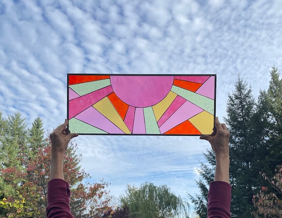 CUSTOM: Deco Sun Stained Glass Panel