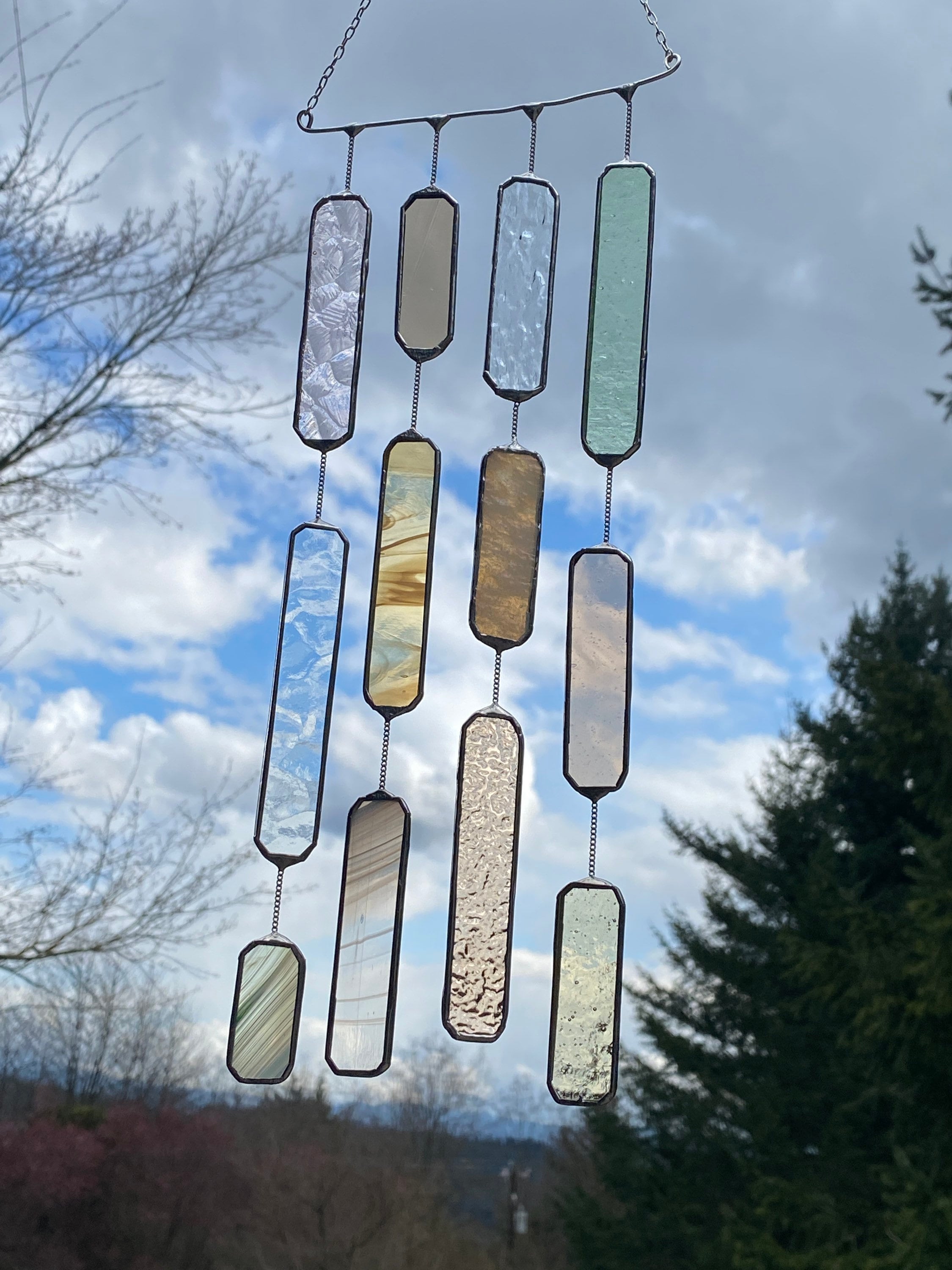 CUSTOM 4 string Glass Mobile • Suncatcher • Wall Hanging