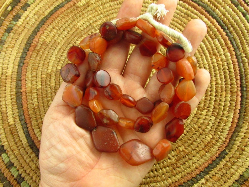 Antique Carnelian and Agate Beads