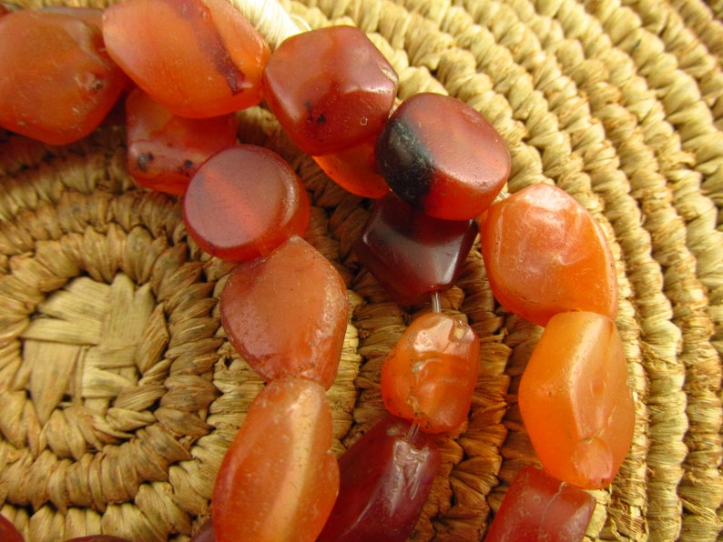 Antique Carnelian and Agate Beads
