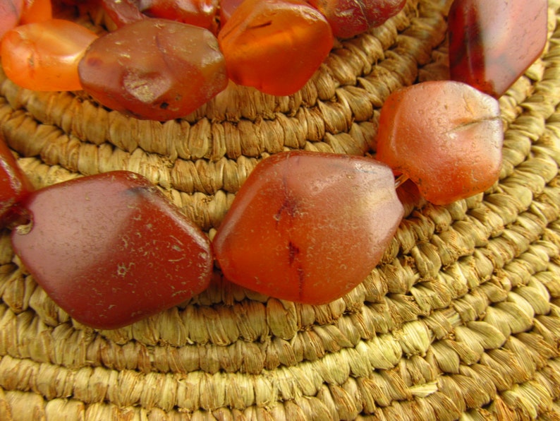 Antique Carnelian and Agate Beads
