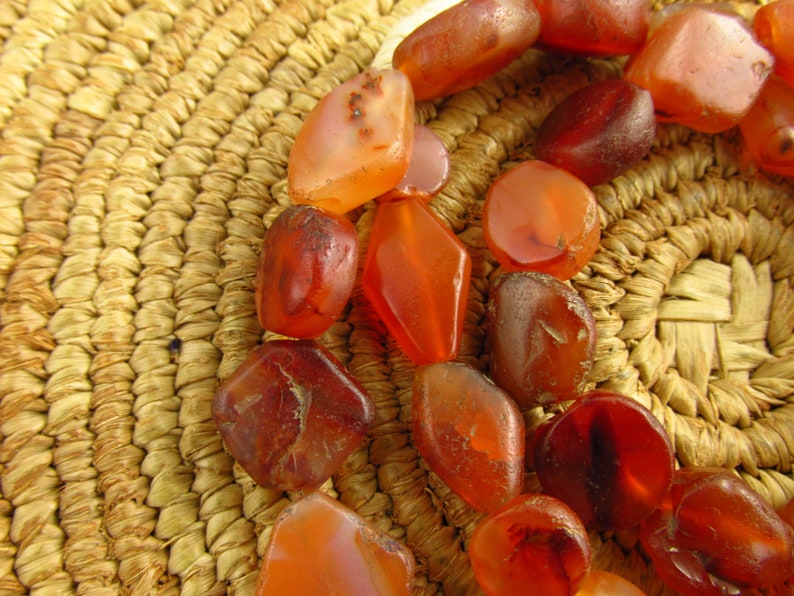 Antique Carnelian and Agate Beads