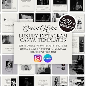Luxuriöse Instagram-Canva-Vorlagen, redaktionelle Social-Media-Posts im Bereich Mode