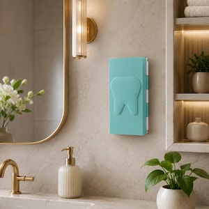 Soporte de pared para cepillos de dientes con tapa, organizador para 2 cepillos de dientes y pasta dental, almacenamiento de baño extraíble, ahorra espacio en la encimera.
