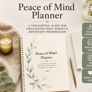 Peace of Mind Planner | Final Wishes, Estate Planning Organizer (Printable PDF)