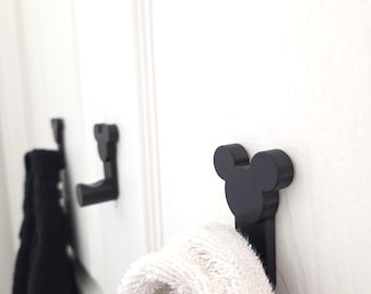 Musinspirerade väggkrokar | 3D-printad handdukshållare för badrum | Barnrumsinredning | Magisk hemorganisation