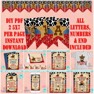 Rodeo Cowboy Birthday Thank You Card With Photo, Rodeo Wild West Party ...