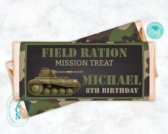 Army Chocolate Bar Wrapper, Army Camo Candy Wrapper 2 Size Hershey Aldi | Editable Instant Download | Edit Online NOW Corjl | INSTANT ACCESS