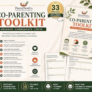 Co-Parenting-Toolkit-Planer-Bundle zum Ausdrucken | Sorgerechtskalender, Ausgabenübersicht, Erziehungsplan | Digitaler Download