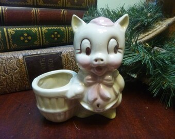 American Bisque Pig Planter, American Bisque Pottery (T)