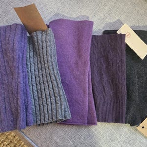 Cashmere arm warmers and cowls Raw cut Upcycled-Choice of 5 mitts or 1 cowls