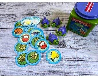 Fisher-Price Turtle Vintage Picnic Game Kids Green Matching Memory Skill Age 3-7