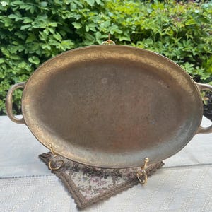 Collini Austria Signed Brass Tray, Mid-Century Modern Handled Serving Decor, Bar Cart image 7