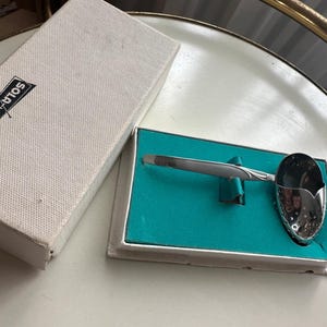 Vintage Sola Stainless Steel Tea Strainer Spoon, Dutch 1960s, Unused in Box image 2