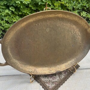 Collini Austria Signed Brass Tray, Mid-Century Modern Handled Serving Decor, Bar Cart image 5