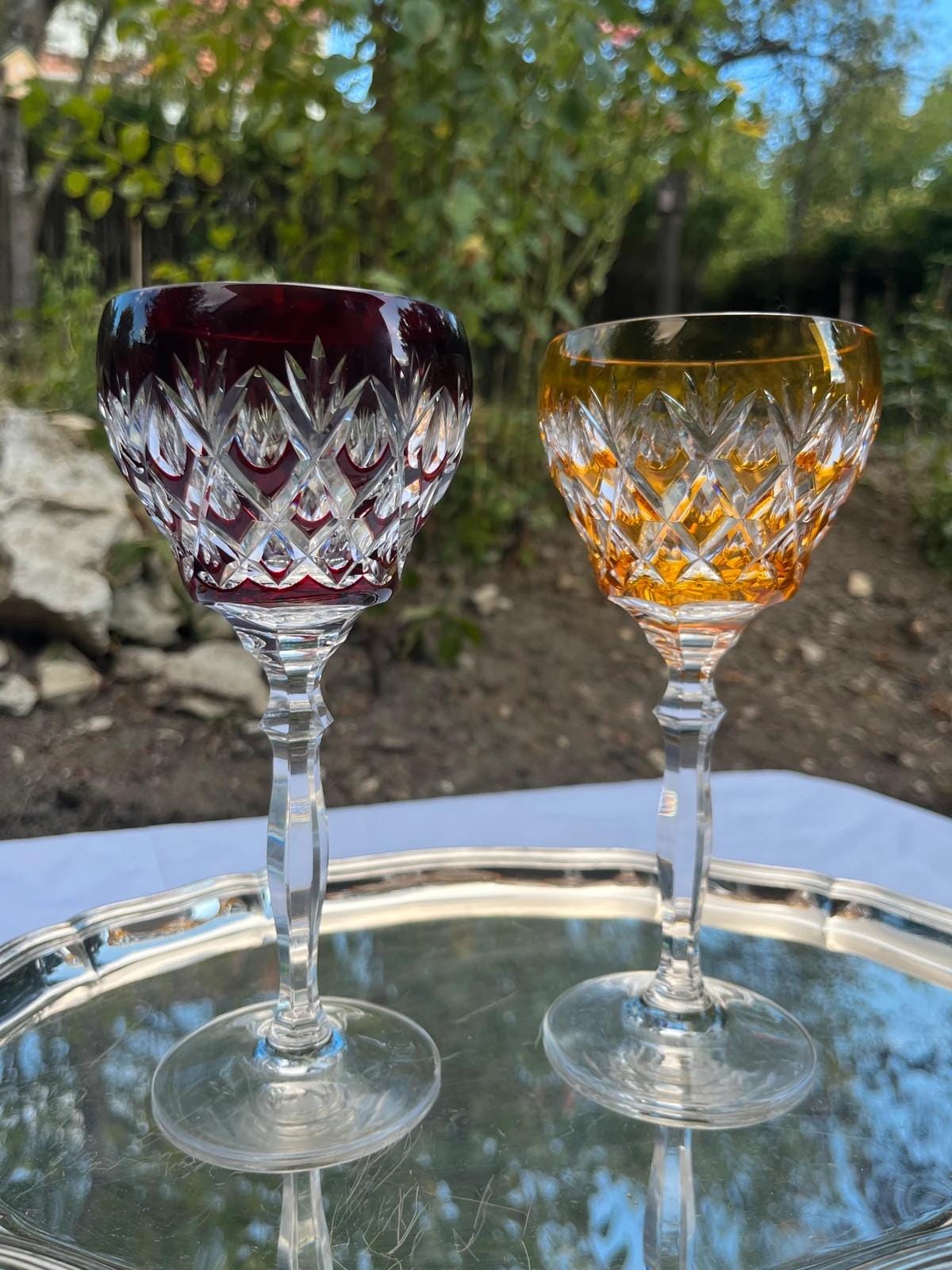 Crystal wine glasses