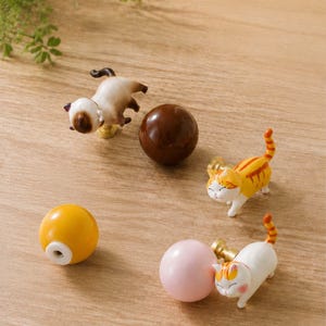 Cute Cat Cabinet Knobs, Animal Drawer Pulls, Nursery Furniture Hardware, Kids Room Decor, Whimsical Dresser Handles, Unique Gift
