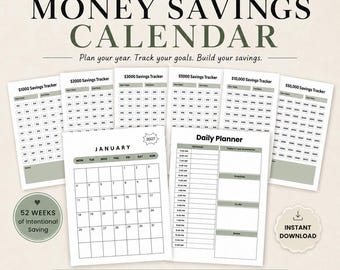 Savings Challenge Bundle Printable Tracker Budget Planner Financial Goal Setting Worksheet Money Management Binder Insert Fund Organizer
