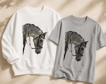Horse Sweatshirt Women Equestrian Crewneck Pullover Gift Rider Barn Wear Stable Clothing Horseback Enthusiast Jumper Western Style Ranch