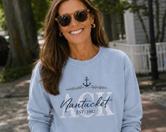 ACK Luxury Coastal Hoodie Short Long Sleeve Eleanor of Nantucket Chambray Luxury Beach Style Women's Gift