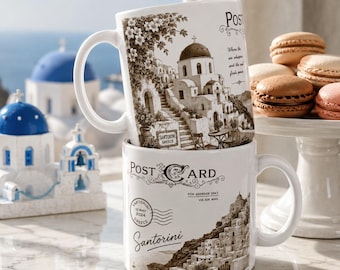 Customize Country Mug Vintage Postcard Ceramic Coffee Cup Travel Souvenir Gift Landmark Destination Theme Design Retro Tourist Keepsake USA