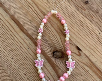 Pink Butterfly Phone Charm