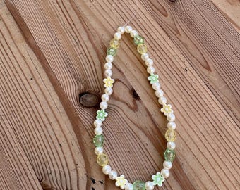 Green & Yellow Pearl Phone Charm