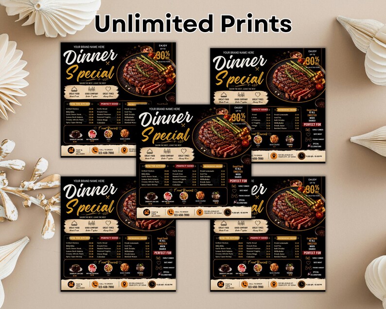 Editable Dinner Special Flyer | Soul Food Sunday Dinner Menu ...