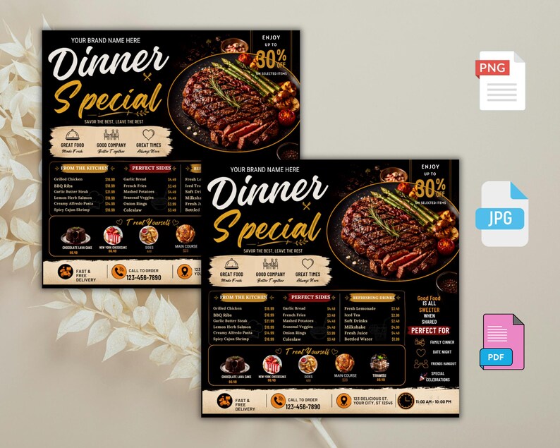 Editable Dinner Special Flyer | Soul Food Sunday Dinner Menu ...