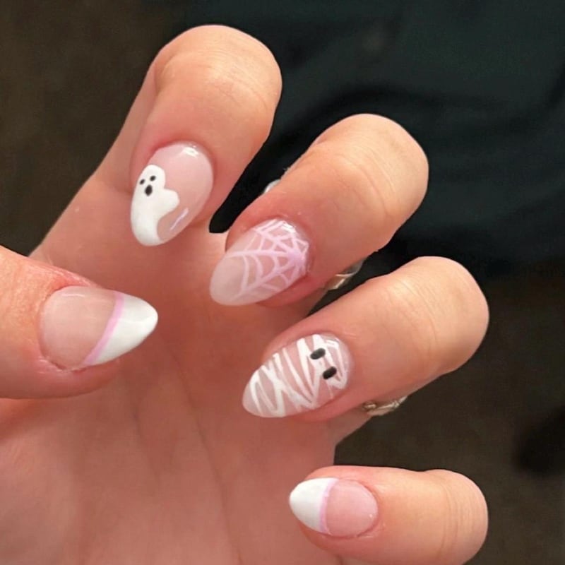 Cute Halloween Nails Pink - Etsy