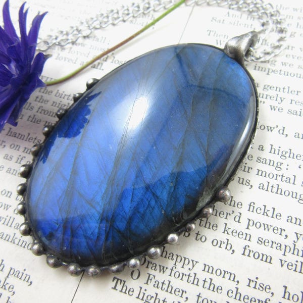 taliesin - large blue labradorite necklace