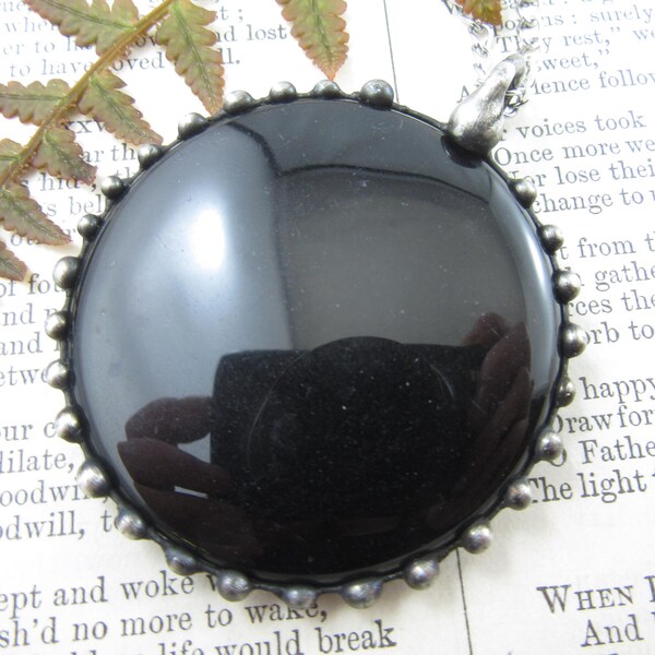 the dark moon - black onyx crystal pendant