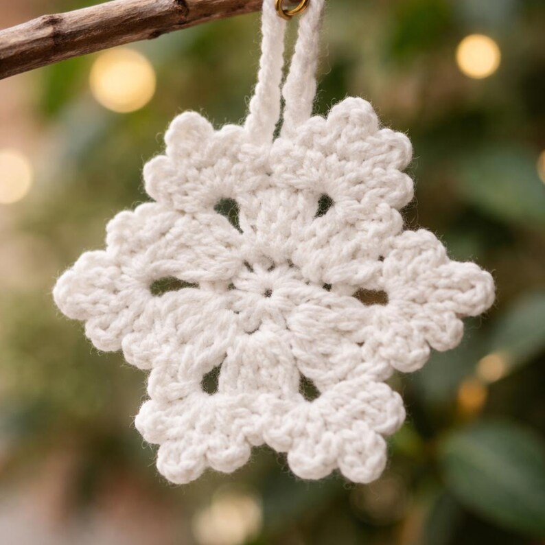 Crochet Snowflake Pattern, Christmas Tree Hanging Decor, Winter ...