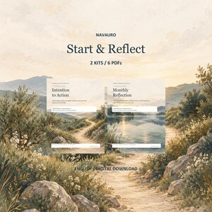 Self Reflection Workbook Bundle: Start & Reflect, 2 Ebooks with Printable and Fillable PDFs