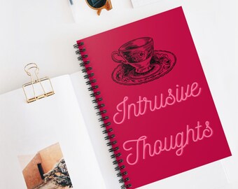 Intrusive Thoughts Teacup Spiral Notebook | Ruled Journal