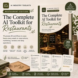 Complete AI Toolkit for Restaurants & Food Businesses | Claude AI Prompts | Digital Download PDF