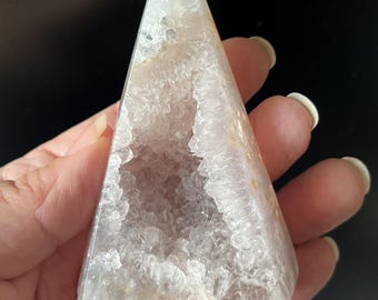 Quartz Druzy Triangular Freeform from Brazil, High Quality