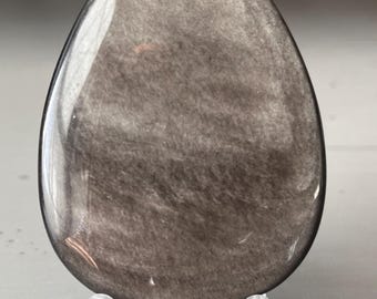 Silver Sheen Obsidian Teardrop Freeform