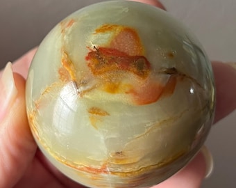 Green Banded Onyx Sphere, Afghanistan Jade Sphere