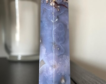 Blue Flower Agate Tower