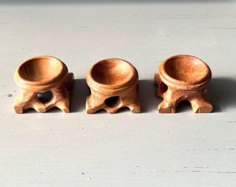 Wood Sphere Stands with Pedestal Base