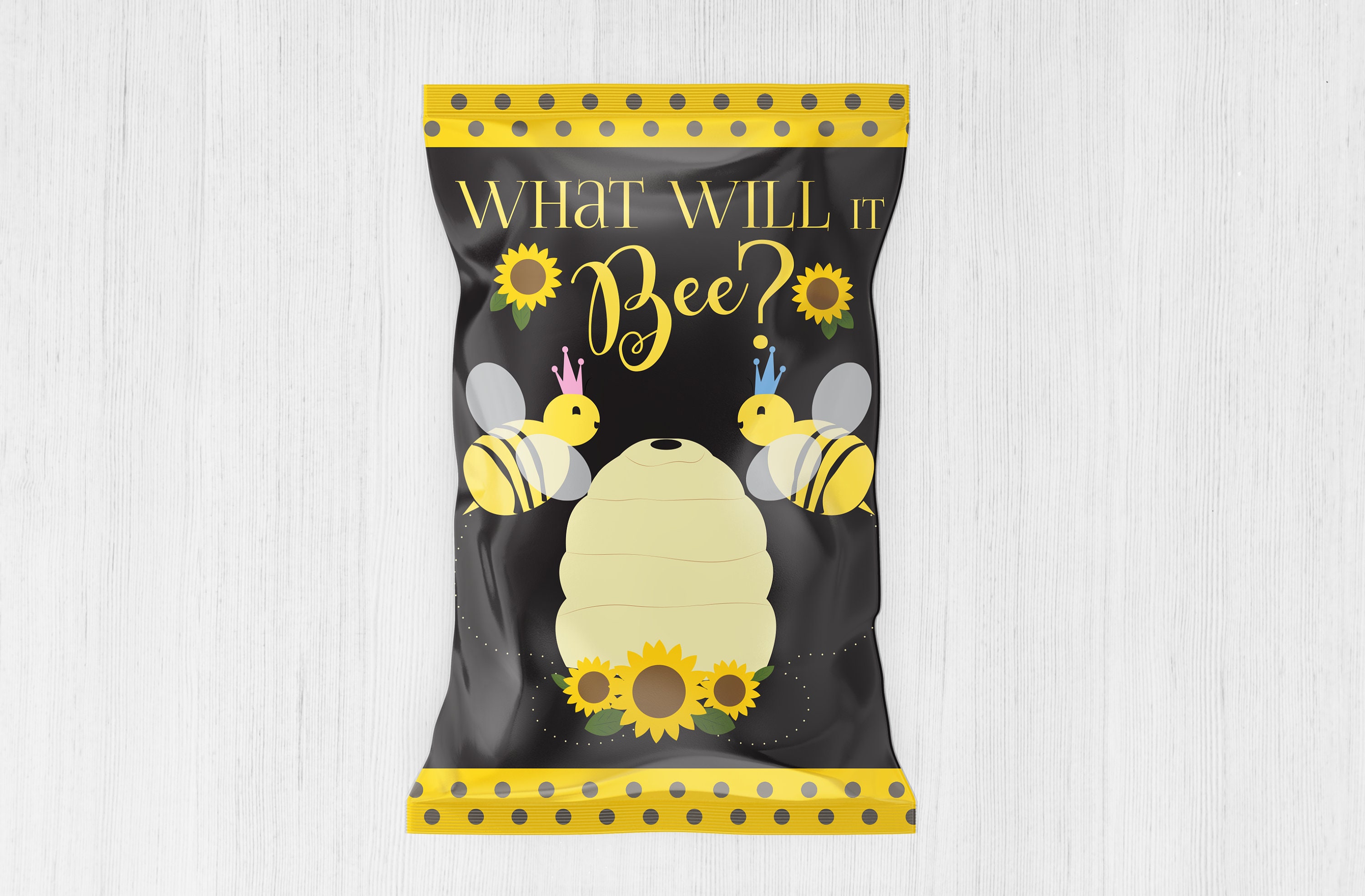 Bumble Bee Gender Reveal What Will It Bee Chip Bags Baby Etsy