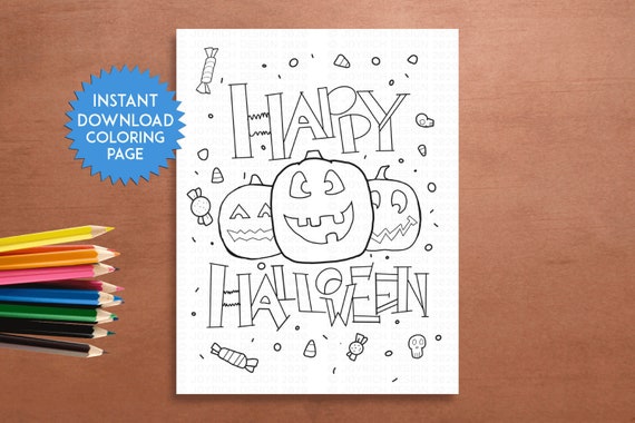 Halloween Coloring Page For Kids Pumpkin page PDF Coloring