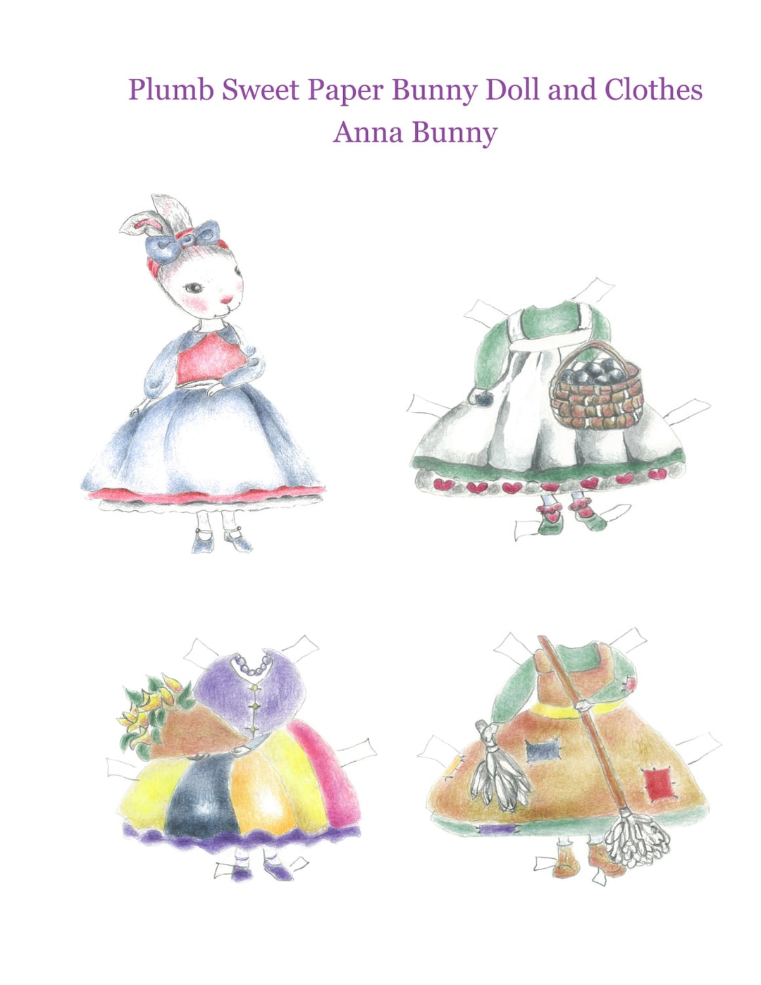 Paper Rabbit Clothes Paper Doll Bunny and Clothes Kit - Etsy