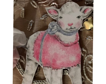 Pink lamb ornament