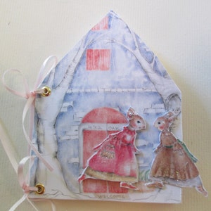 Urodziny Bunny House Theatre w domu Pink Lady urodziny Card