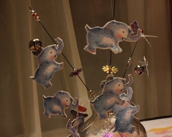 BABY BLUE ELEPHANT with butterfly magic fairy wand Party favors